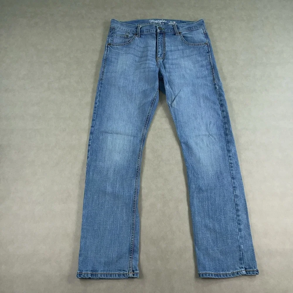 Wrangler Retro Slim Straight Jeans Men's 33x32 Western Stretch (Fits 34x32)